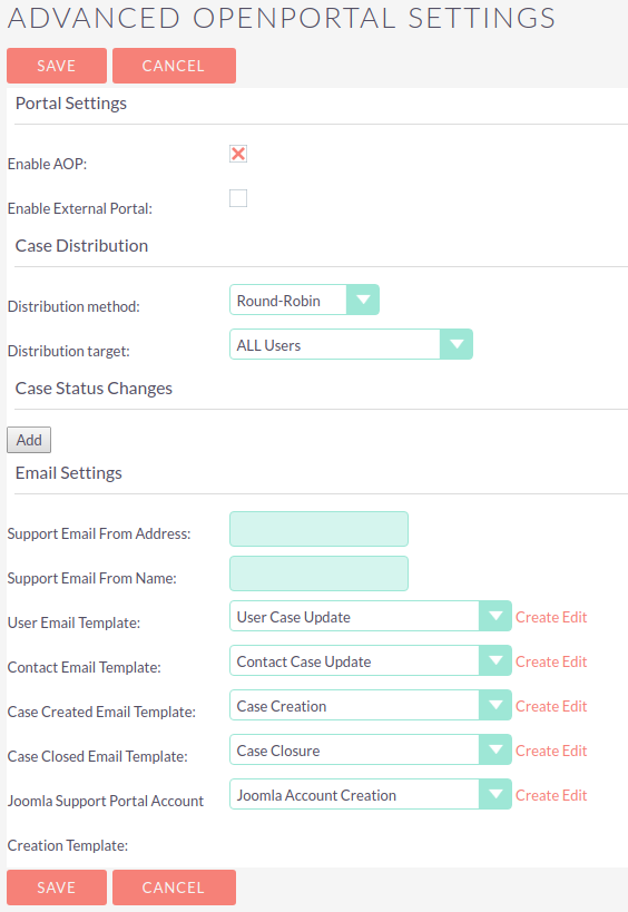 Advanced OpenPortal Settings