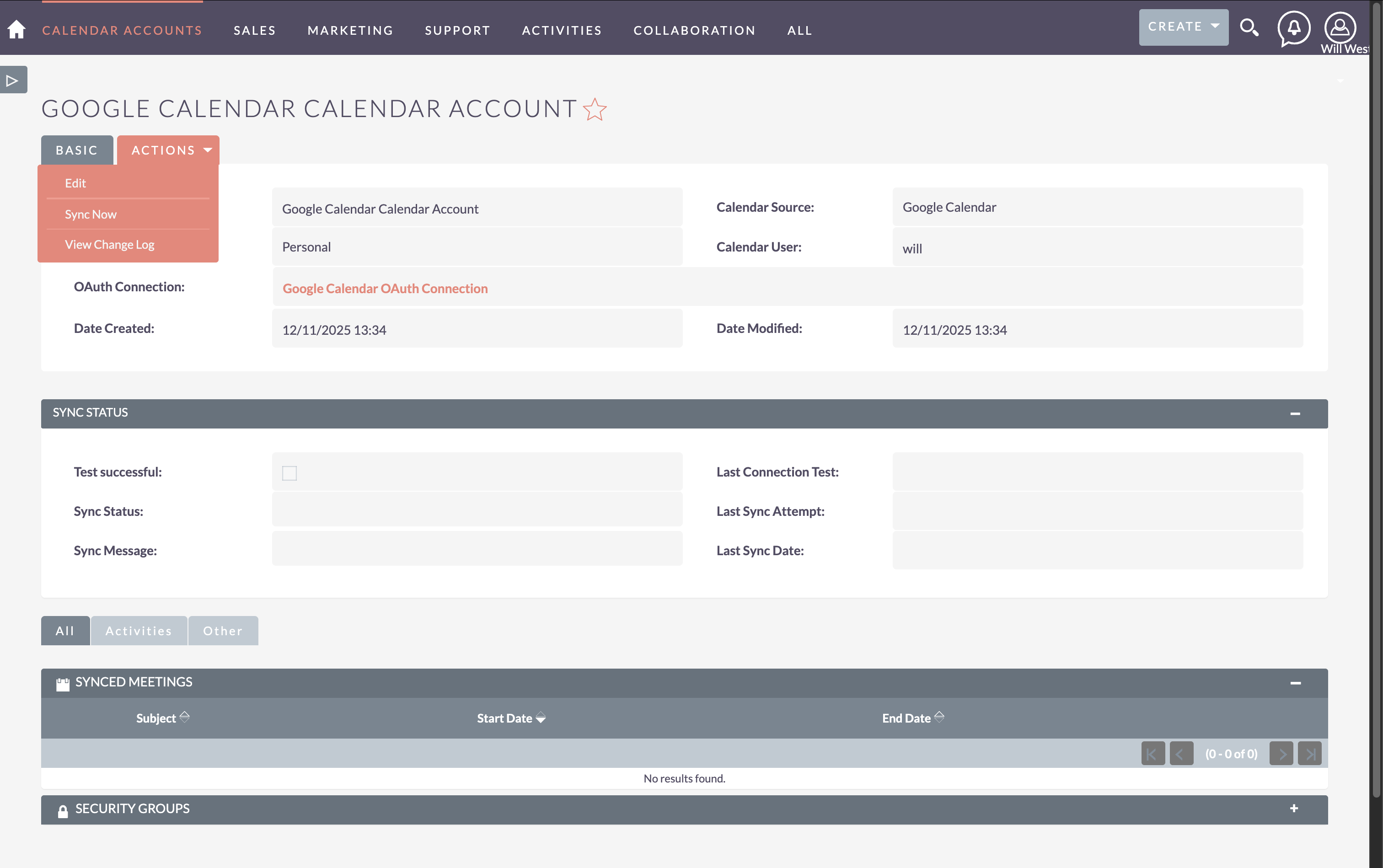 Sync Now Button and Confirmation